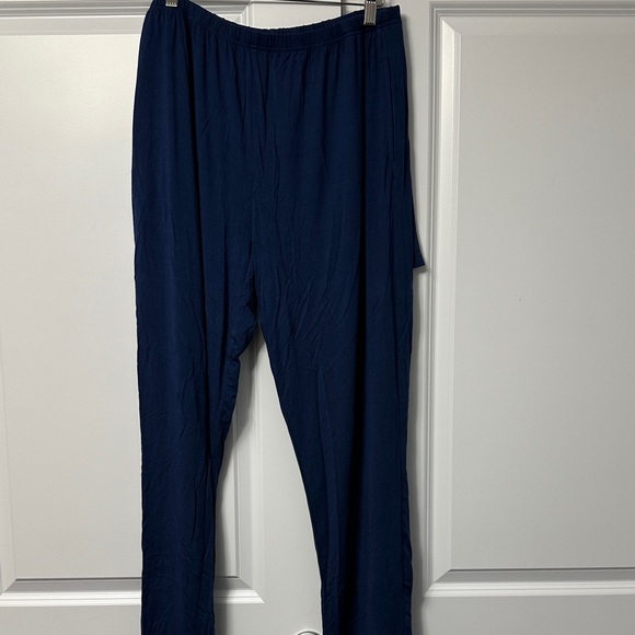 Navy Blue 3 Piece Pajama Set with White Trim - Picture 3 of 6